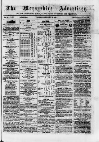 cover page of Morayshire Advertiser published on February 24, 1864
