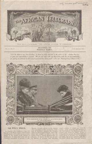 cover page of African Telegraph and Gold Coast Mirror published on December 1, 1918
