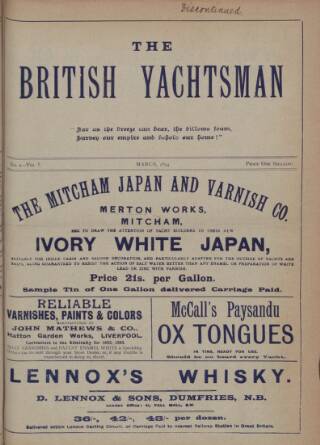 cover page of British Yachtsman published on March 1, 1894