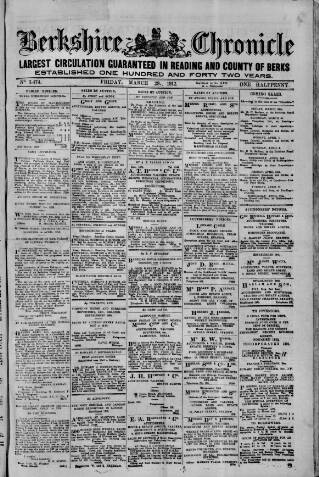 cover page of Berkshire Chronicle published on March 29, 1912