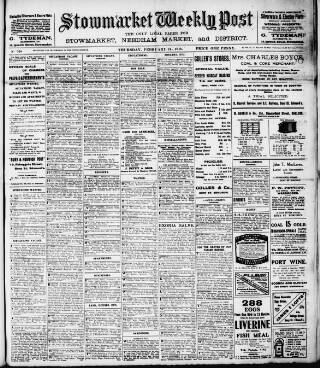 cover page of Stowmarket Weekly Post published on February 24, 1916