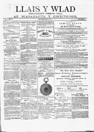 cover page of Llais Y Wlad published on May 2, 1879