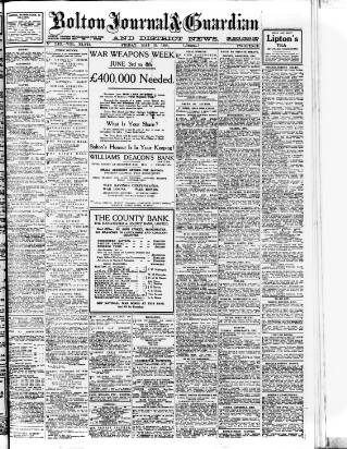 cover page of Bolton Journal & Guardian published on May 31, 1918