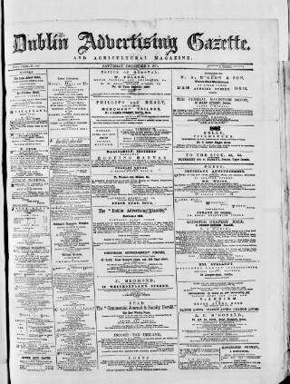 cover page of Dublin Advertising Gazette published on December 2, 1871