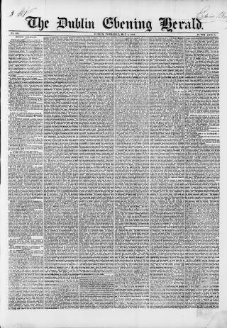 cover page of Dublin Evening Herald 1846 published on May 2, 1850