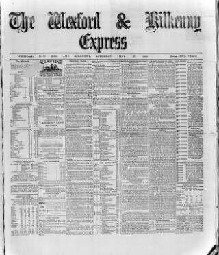 cover page of Wexford and Kilkenny Express published on May 17, 1884
