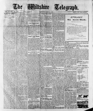 cover page of Wiltshire Telegraph published on May 2, 1914