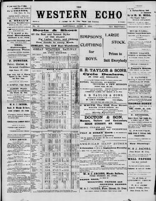 cover page of Western Echo published on June 2, 1900