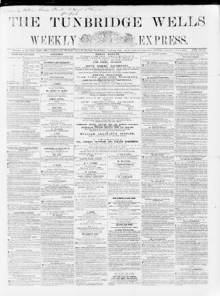cover page of Tunbridge Wells Weekly Express published on June 2, 1863