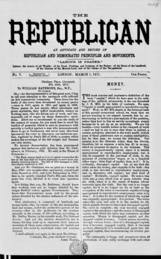 cover page of Republican published on March 1, 1871