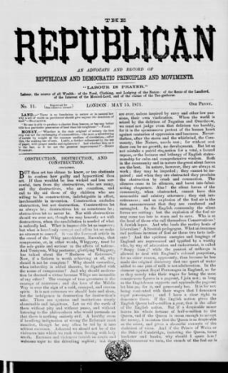 cover page of Republican published on May 15, 1871