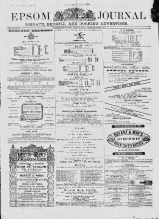 cover page of Epsom Journal published on December 5, 1871