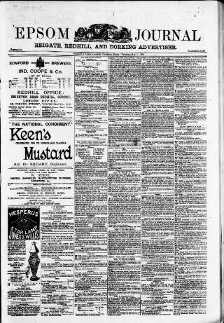 cover page of Epsom Journal published on May 2, 1882