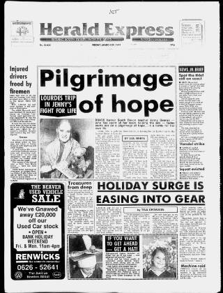 cover page of Torbay Express and South Devon Echo published on March 29, 1991