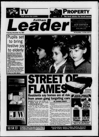 cover page of Feltham Leader published on December 16, 1999