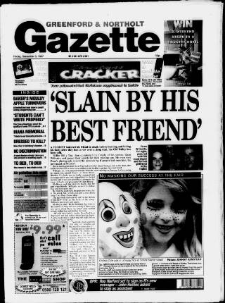 cover page of Greenford & Northolt Gazette published on December 5, 1997