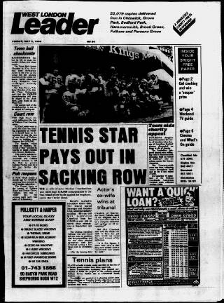 cover page of Hammersmith & Chiswick Leader published on May 2, 1986