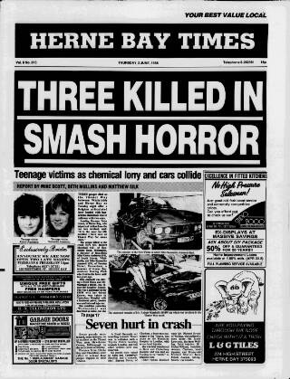 cover page of Herne Bay Times published on June 2, 1988