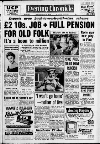 cover page of Manchester Evening Chronicle published on May 2, 1956
