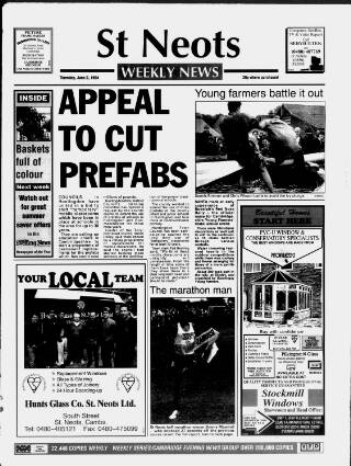 cover page of St. Neots Weekly News published on June 2, 1994