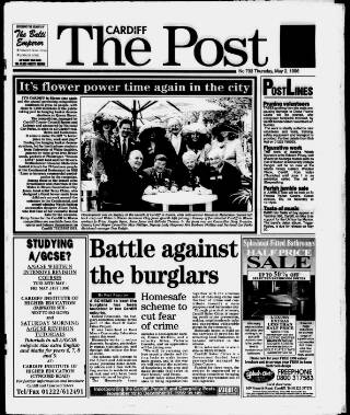 cover page of Cardiff Post published on May 2, 1996