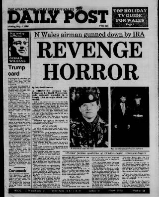 cover page of Liverpool Daily Post (Welsh Edition) published on May 2, 1988