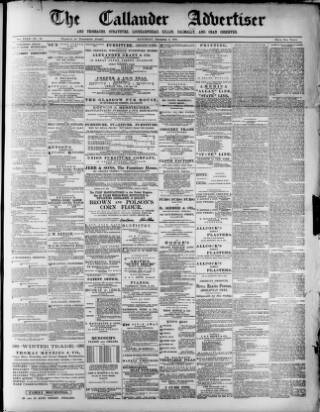 cover page of Callander Advertiser published on December 5, 1891