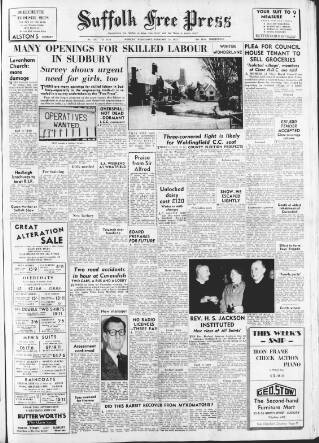 cover page of Suffolk and Essex Free Press published on February 23, 1955