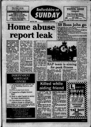 cover page of Bedfordshire on Sunday published on April 24, 1994
