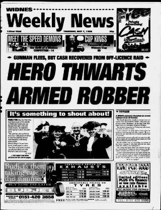 cover page of Widnes Weekly News and District Reporter published on May 7, 1998