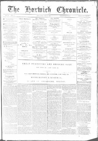 cover page of Horwich Chronicle published on May 18, 1889
