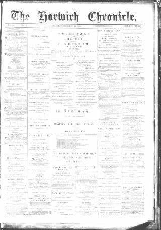 cover page of Horwich Chronicle published on December 14, 1889