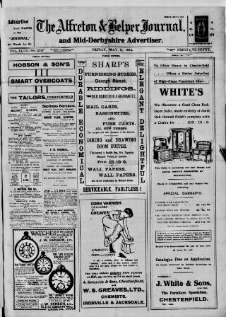 cover page of Alfreton Journal published on May 3, 1912