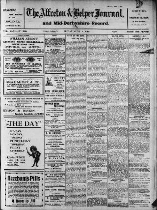 cover page of Alfreton Journal published on June 2, 1916