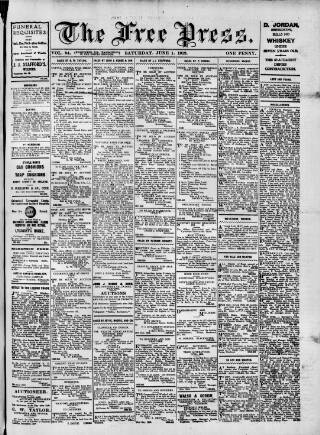 cover page of Free Press (Wexford) published on June 1, 1912