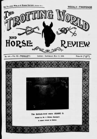 cover page of Trotting World and Horse Review published on May 2, 1908