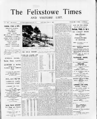 cover page of Felixstowe Times published on May 2, 1925