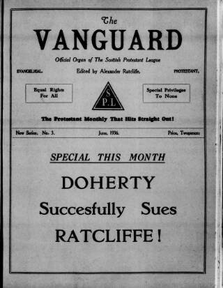 cover page of Protestant Vanguard published on June 1, 1936