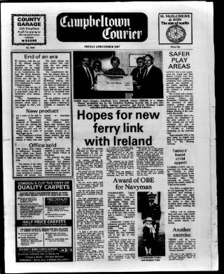 cover page of Campbeltown Courier published on December 4, 1987