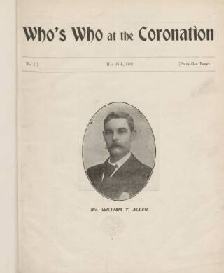 cover page of Who's who at the Coronation published on May 28, 1902