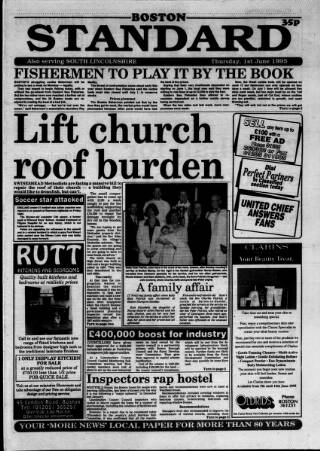 cover page of Lincolnshire Standard and Boston Guardian published on June 1, 1995