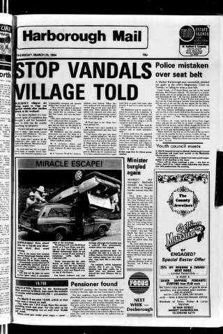 cover page of Market Harborough Advertiser and Midland Mail published on March 29, 1984