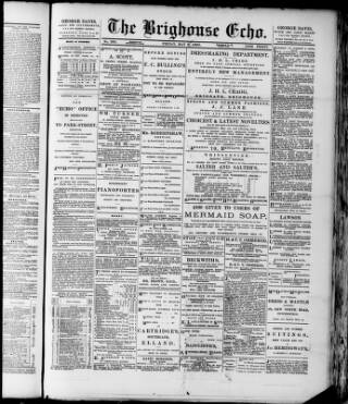 cover page of Brighouse Echo published on May 2, 1890