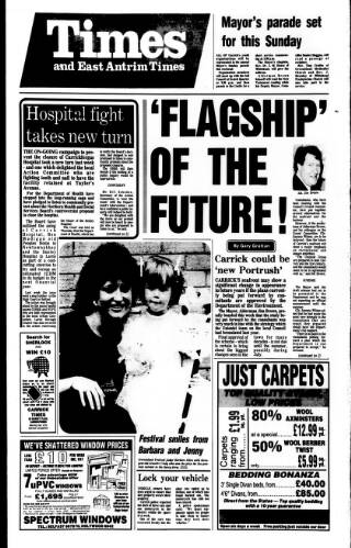 cover page of Carrick Times and East Antrim Times published on June 2, 1988