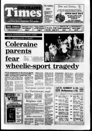 cover page of Coleraine Times published on May 2, 1990