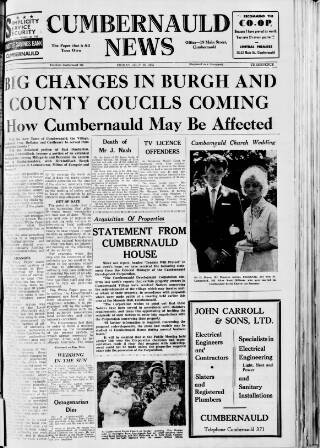 cover page of Cumbernauld News published on July 26, 1963