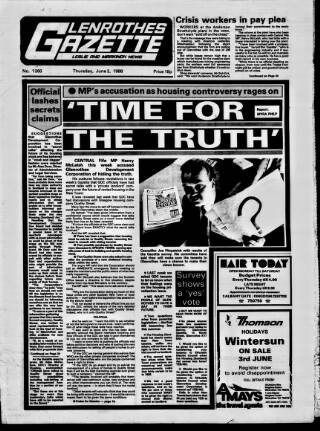 cover page of Glenrothes Gazette published on June 2, 1988