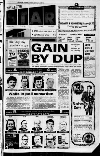 cover page of Ulster Star published on May 22, 1981