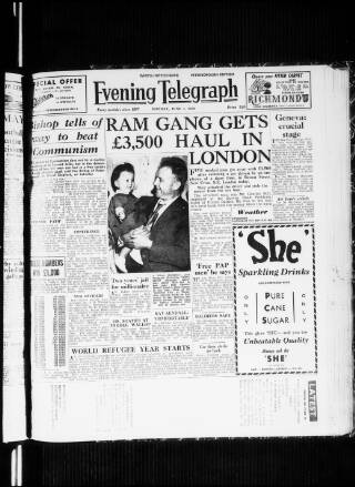 cover page of Peterborough Evening Telegraph published on June 1, 1959