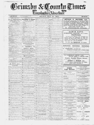 cover page of Grimsby & County Times published on May 21, 1915